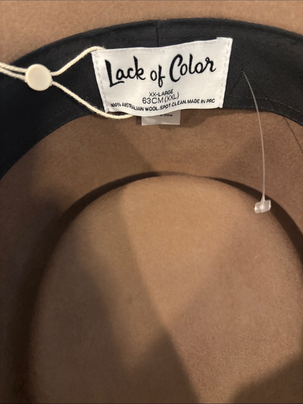 Lack of Color Mirage Boater Dusty brown XXL dipped crown genuine suede band NWT - Picture 7 of 15